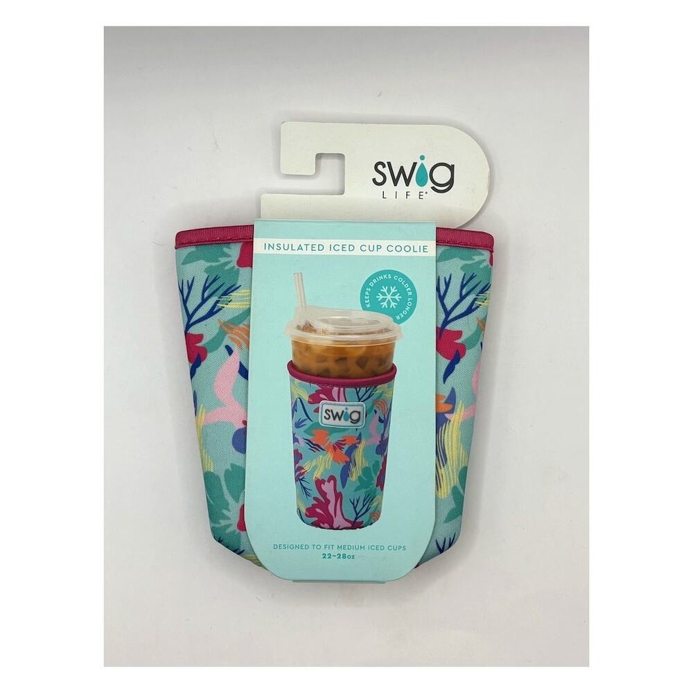 Swig Life Island Bloom Iced Cup Coolie 22-28oz Floral Insulated NEW